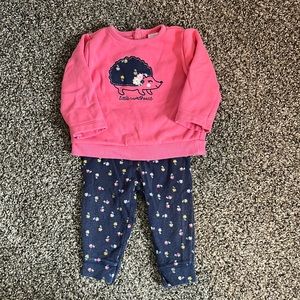 Carter’s sweatshirt with snap back and pant set 9 months